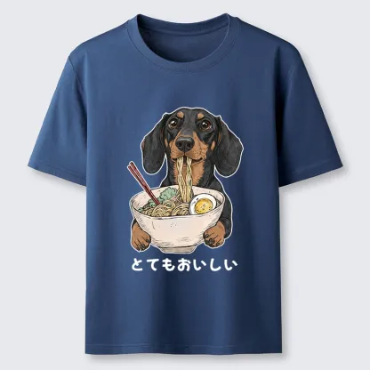 Tokyo-Tiger Cute Dog Eating Noodles Art Meme Classic T-Shirt