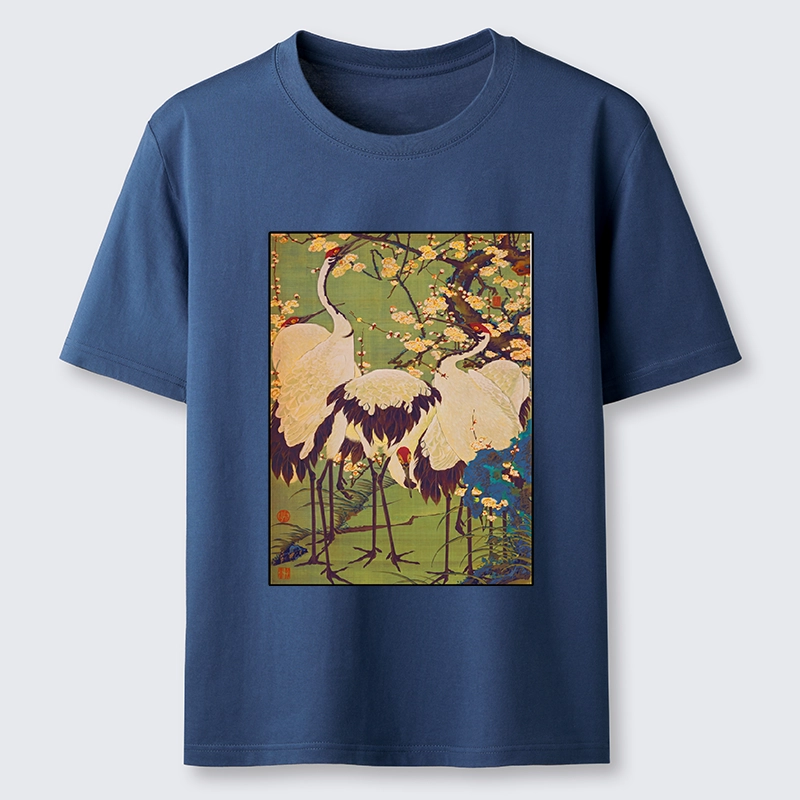 Tokyo-Tiger Three Cranes In Sakura Garden Classic T-Shirt