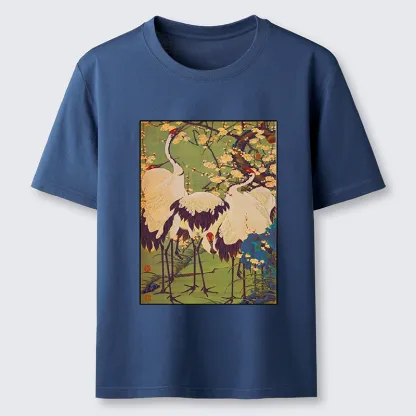 Tokyo-Tiger Three Cranes In Sakura Garden Classic T-Shirt