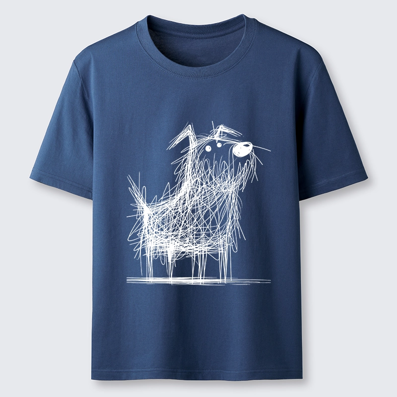 Tokyo-Tiger Cute Scrawled Dog Line Art Classic T-Shirt