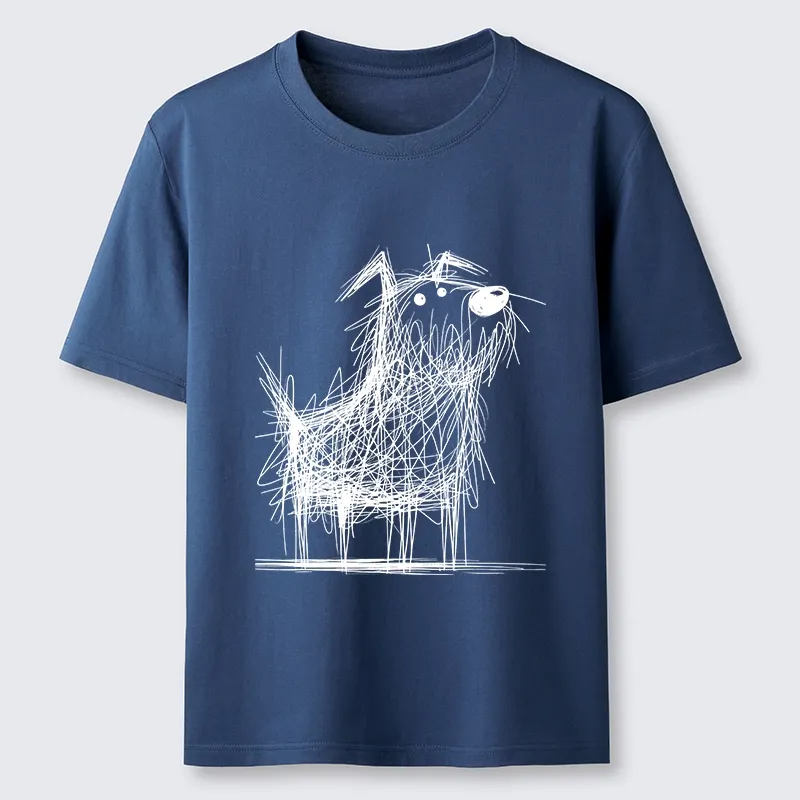 Tokyo-Tiger Cute Scrawled Dog Line Art Classic T-Shirt