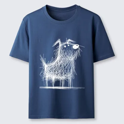 Tokyo-Tiger Cute Scrawled Dog Line Art Classic T-Shirt