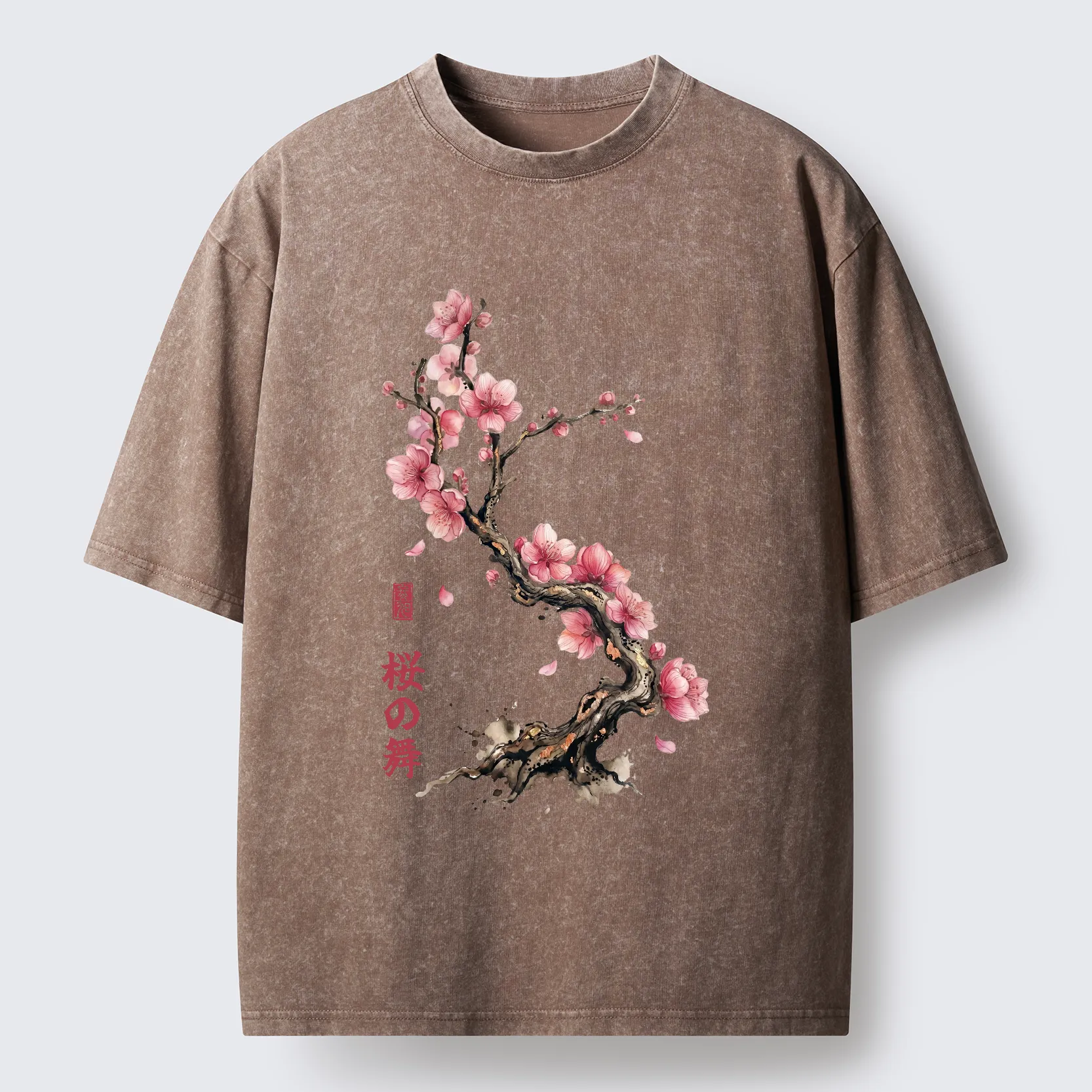 Tokyo-Tiger Sakura Petal Dance Washed T-Shirt