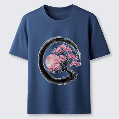 Tokyo-Tiger Zen Sakura Tree With Pink Moon Classic T-Shirt