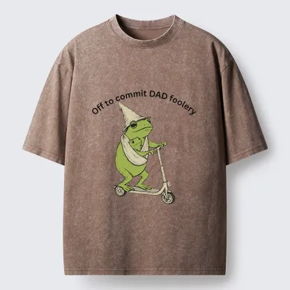 Tokyo-Tiger Frog Dad Foolery Adventure Time Washed T-Shirt