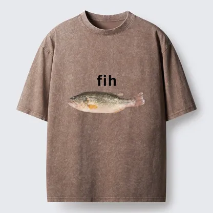 Tokyo-Tiger Fih The Fish Funny Meme Washed T-Shirt
