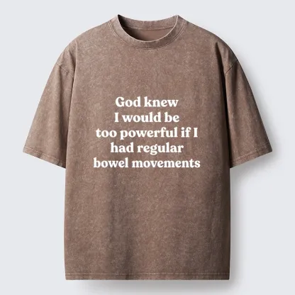 Tokyo-Tiger Funny Joke About Bowel Movements Washed T-Shirt