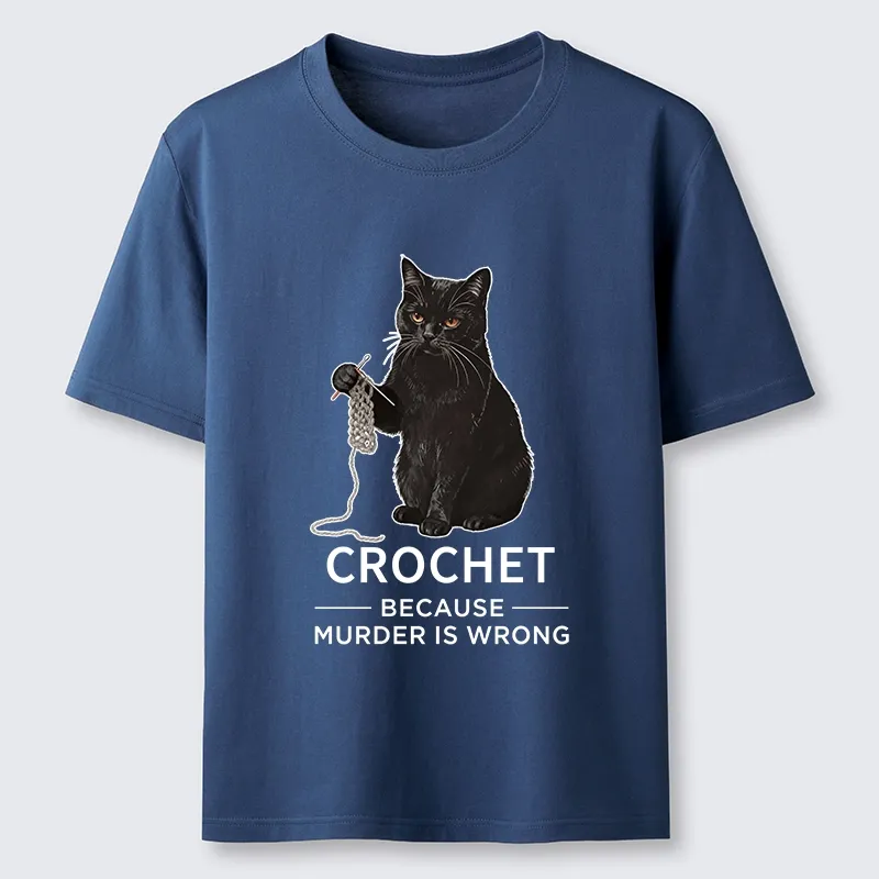 Tokyo-Tiger Cat Crocheting To Avoid Trouble Classic T-Shirt