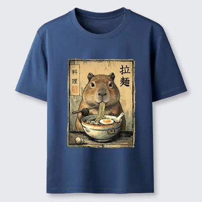Tokyo-Tiger Capybara Enjoying A Bowl Of Ramen Classic T-Shirt
