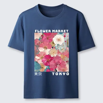 Tokyo-Tiger Market Colorful Floral Art Classic T-Shirt