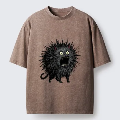 Tokyo-Tiger Feral Cat Having A Total Meltdown Washed T-Shirt