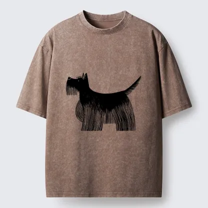 Tokyo-Tiger Minimalist Dog Art That Pops Off Washed T-Shirt
