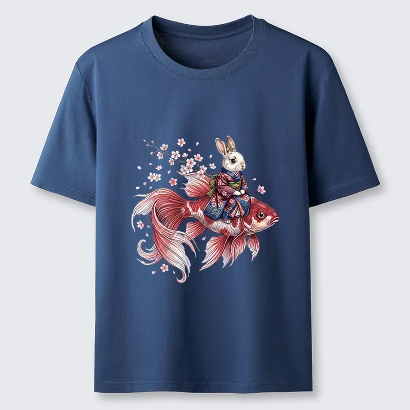 Tokyo-Tiger Japanese Style Rabbit And Koi Fish Classic T-Shirt