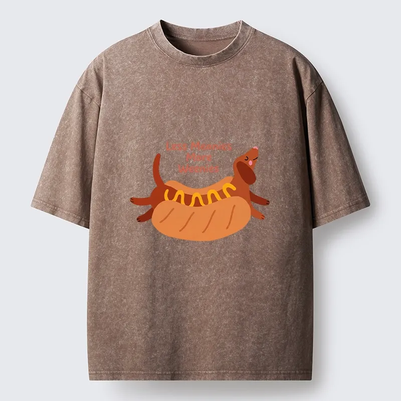 Tokyo-Tiger Positive Vibes Only With The Weenie Dog Washed T-Shirt