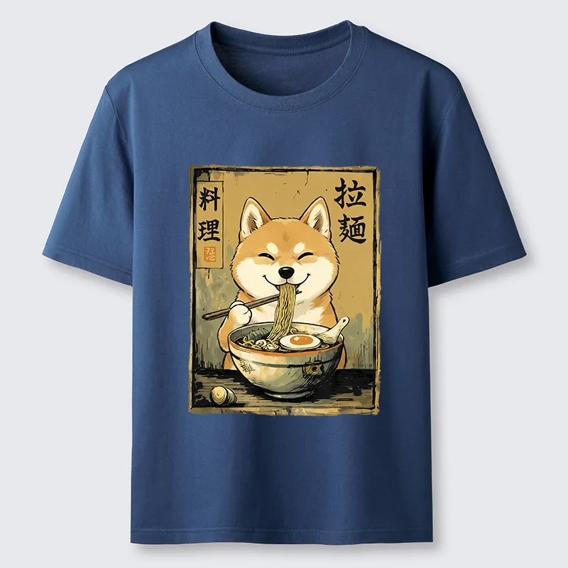 Tokyo-Tiger Happy Shiba Eating Ramen Classic T-Shirt Sale