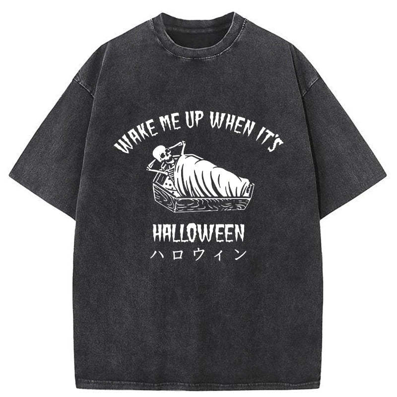 Tokyo-Tiger Wake Me Up When It's Halloween Washed T-Shirt