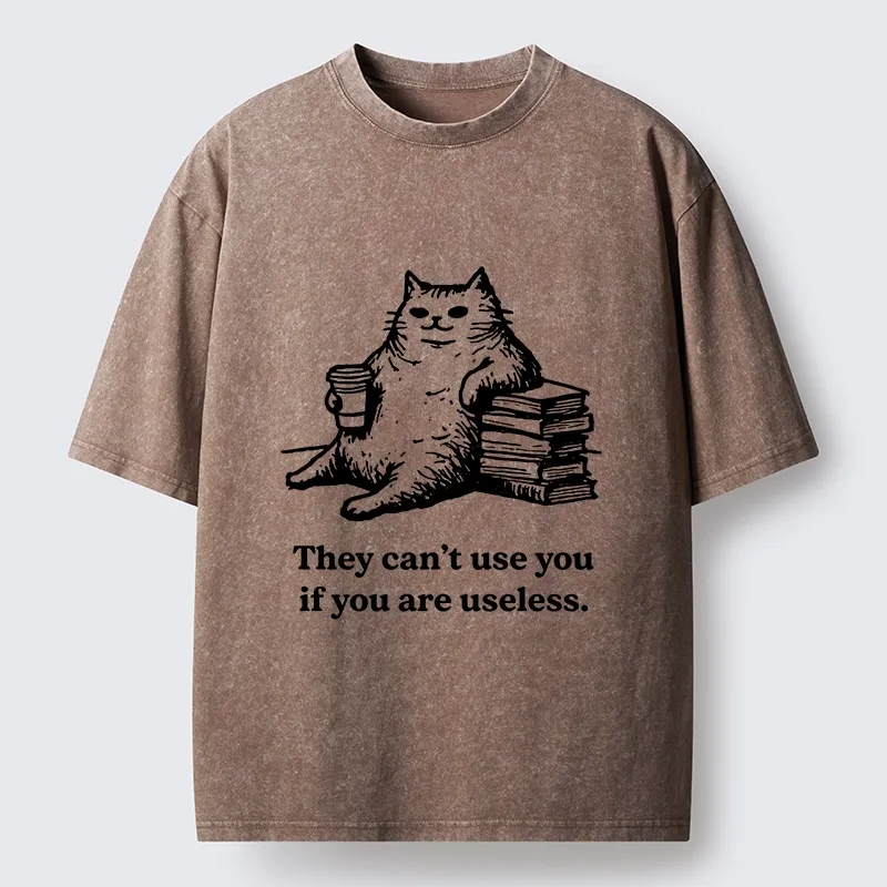 Tokyo-Tiger Cat Proving Uselessness Is A Superpower Washed T-Shirt