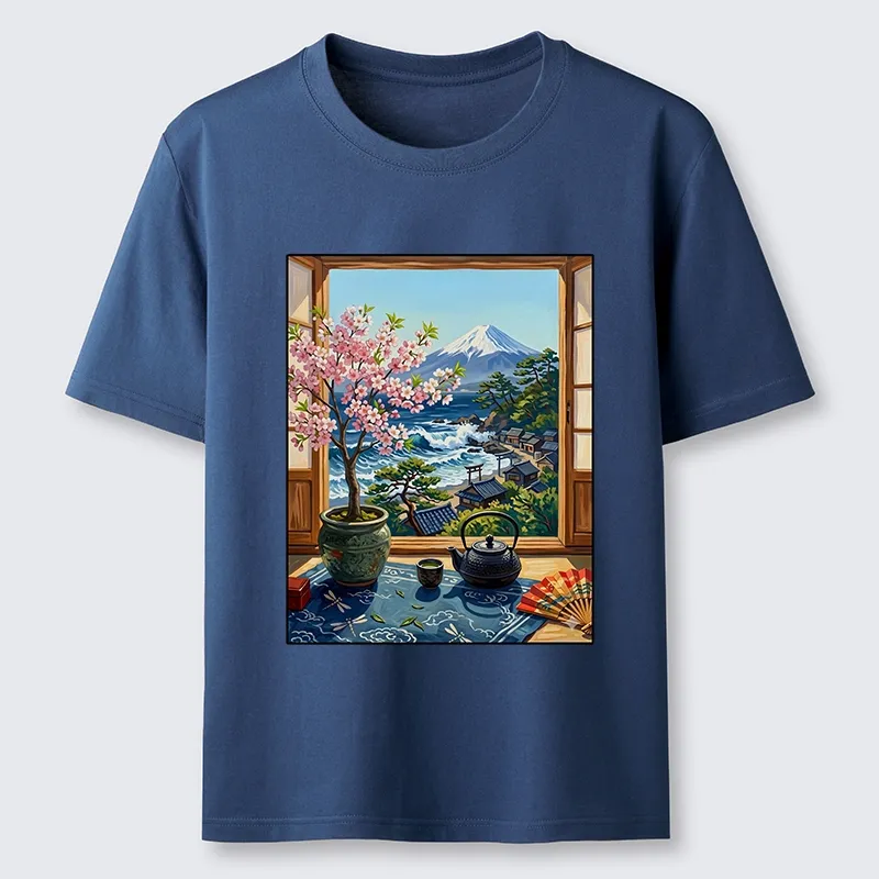Tokyo-Tiger Mount Fuji View From Japanese Window Classic T-Shirt