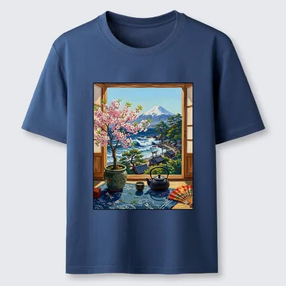 Tokyo-Tiger Mount Fuji View From Japanese Window Classic T-Shirt