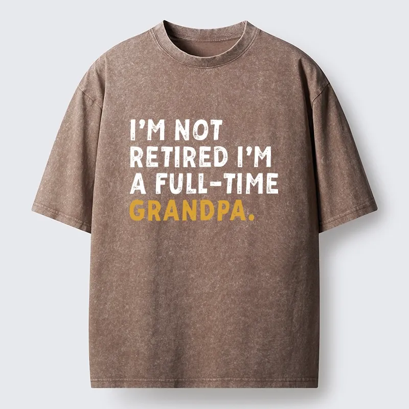 Tokyo-Tiger Official Full Time Grandpa Duty Washed T-Shirt
