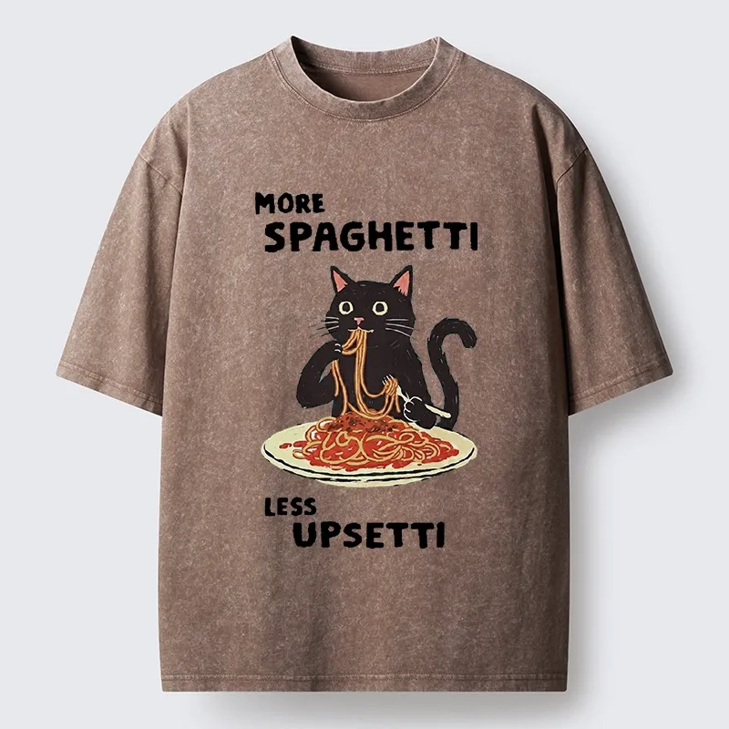 Tokyo-Tiger More Spaghetti Less Upsetti Cat Washed T-Shirt