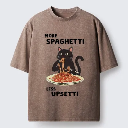 Tokyo-Tiger More Spaghetti Less Upsetti Cat Washed T-Shirt