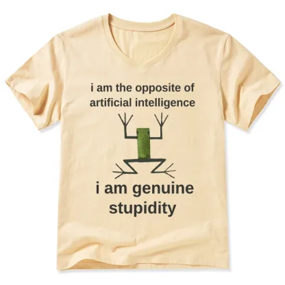 Tokyo-Tiger Genuine Stupidity Frog Meme V-Neck Classic T-Shirt