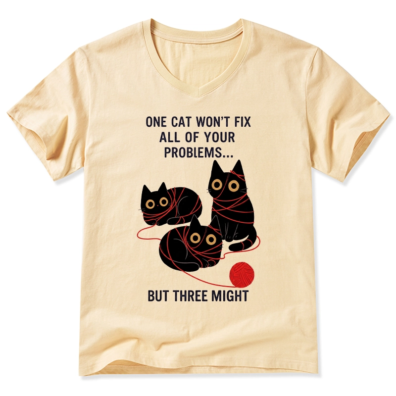 Tokyo-Tiger Three Cats Fix All Problems V-Neck Classic T-Shirt