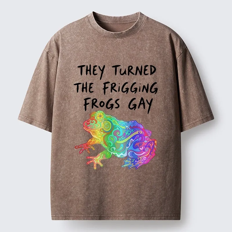 Tokyo-Tiger They Made The Frogs Extra Gay Washed T-Shirt