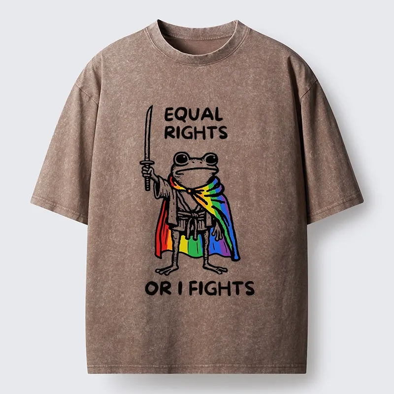 Tokyo-Tiger Equal Rights Or The Frog Fights Washed T-Shirt