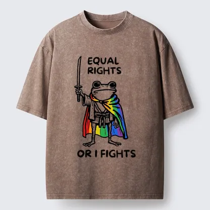 Tokyo-Tiger Equal Rights Or The Frog Fights Washed T-Shirt