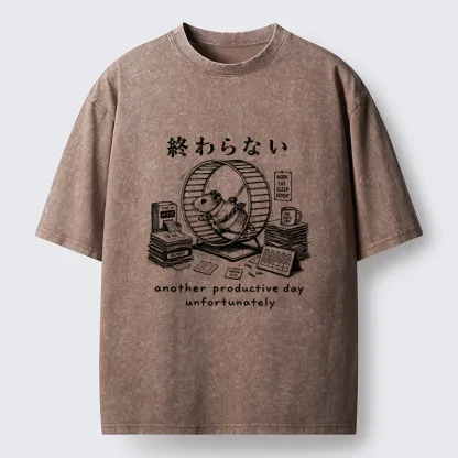 Tokyo-Tiger The Never Ending Work Hamster Washed T-Shirt