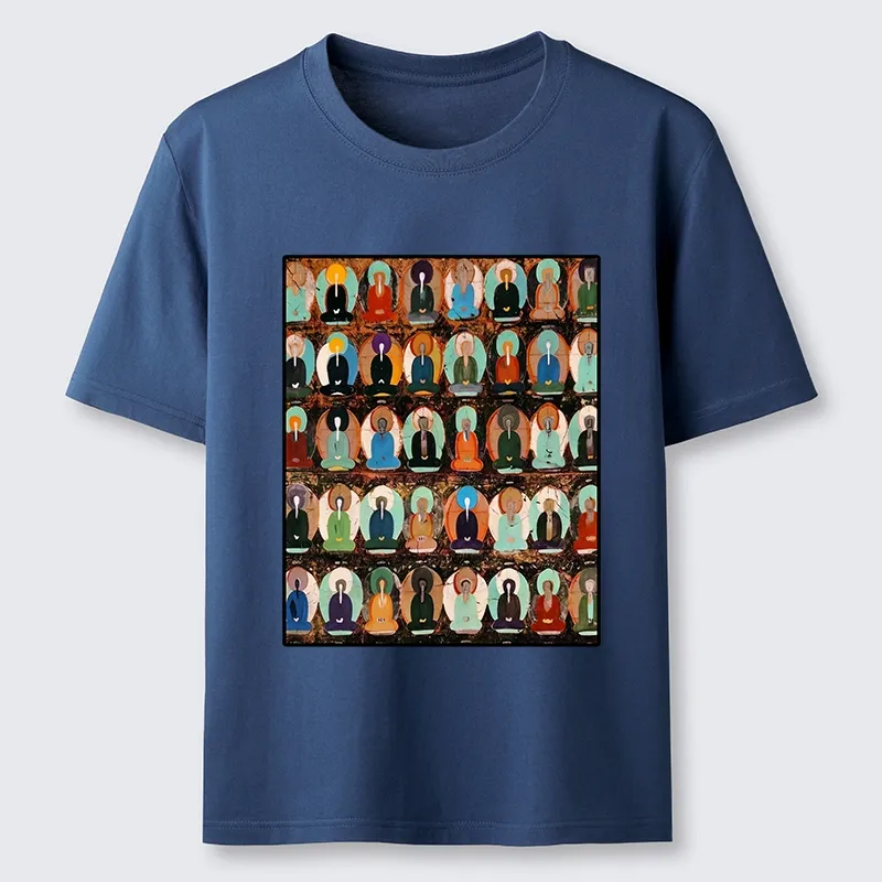 Tokyo-Tiger Peaceful Buddha Wall In Bright Colors Classic T-Shirt