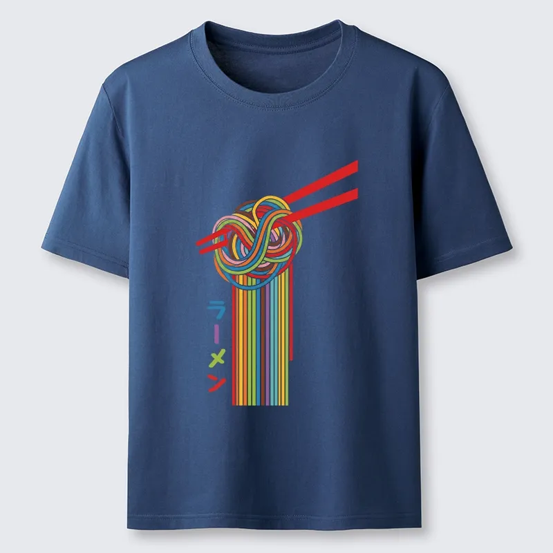 Tokyo-Tiger Colorful Noodles On Red Chopsticks Classic T-Shirt
