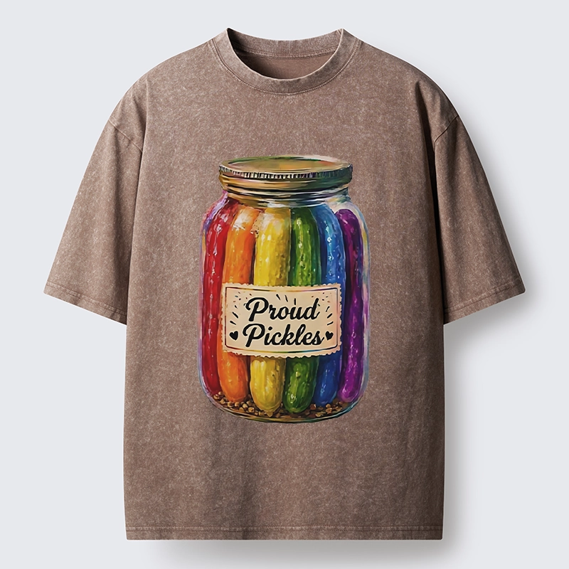 Tokyo-Tiger Proud Pickles Rainbow Pride Jar Washed T-Shirt
