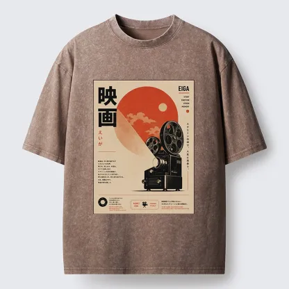 Tokyo-Tiger Vintage Japanese Cinema Projector Poster Washed T-Shirt