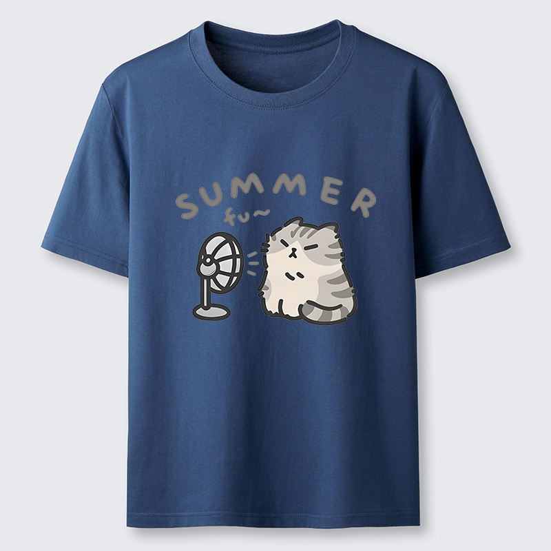 Tokyo-Tiger Summer Cat Chills With A Fan Classic T-Shirt