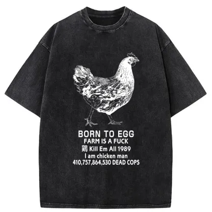 Tokyo-Tiger Born To Egg Washed T-Shirt