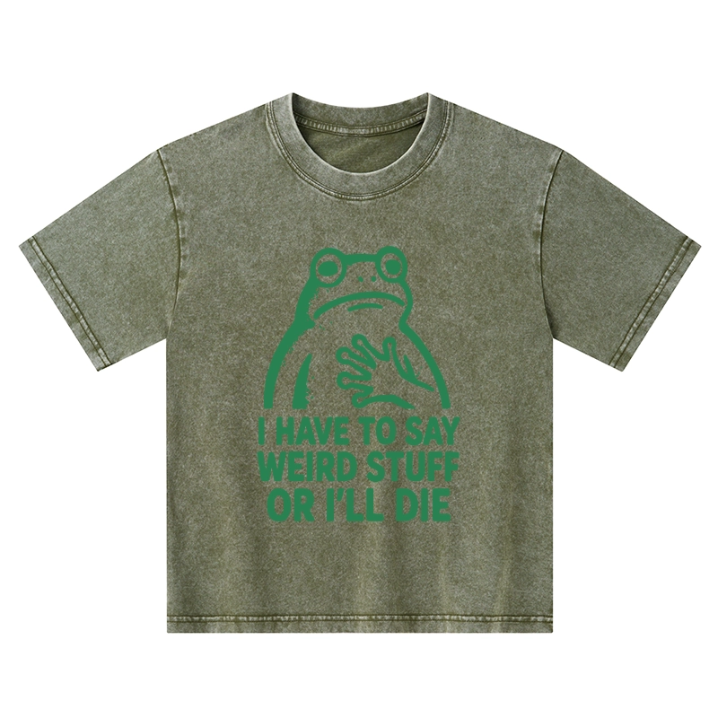 Tokyo-Tiger Weird Frog Funny Meme Kids Washed T-Shirt
