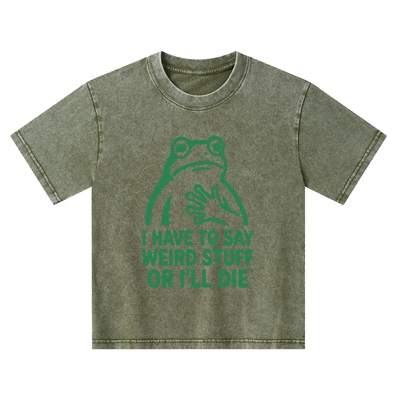Tokyo-Tiger Weird Frog Funny Meme Kids Washed T-Shirt