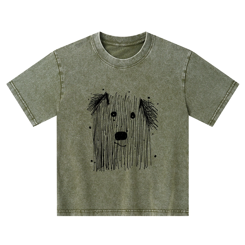 Tokyo-Tiger Fluffy Chaos In Dog Form Kids Washed T-Shirt