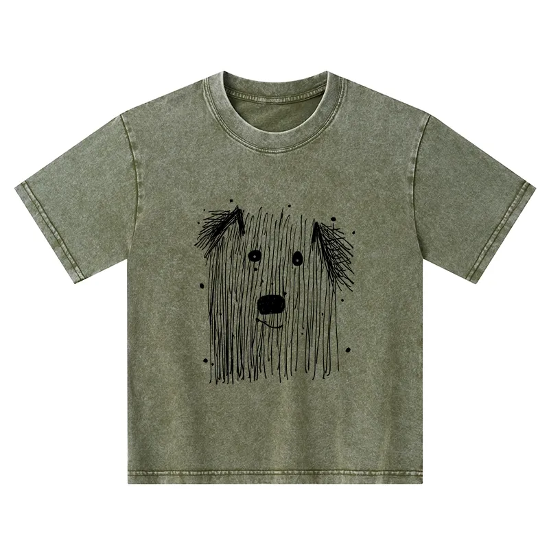 Tokyo-Tiger Fluffy Chaos In Dog Form Kids Washed T-Shirt