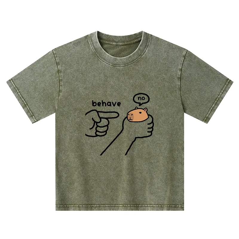 Tokyo-Tiger Dishonest Capybara Kids Washed T-Shirt