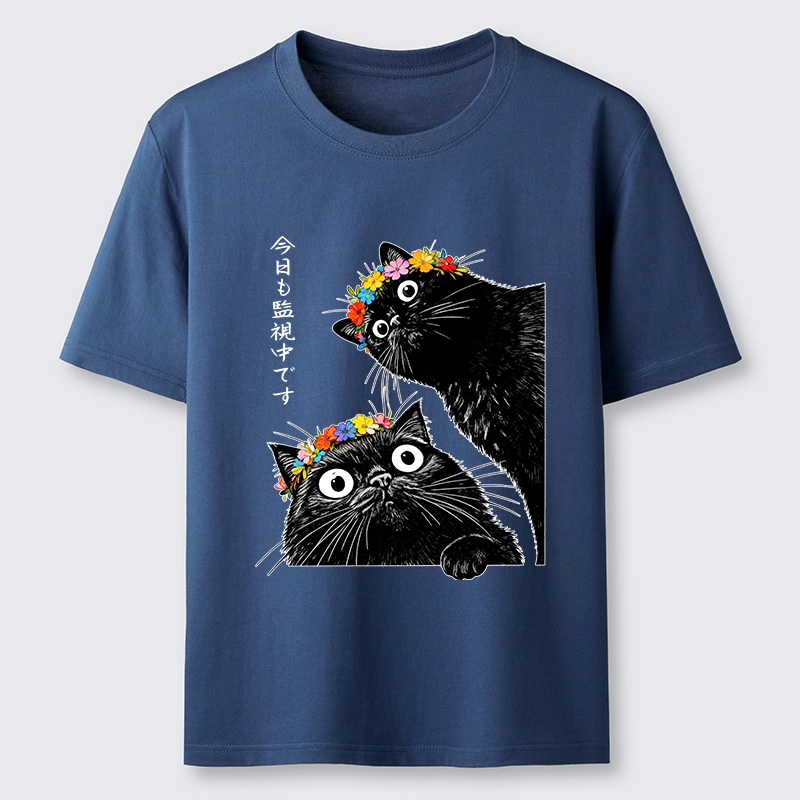 Tokyo-Tiger Flower Crown Black Cat Classic T-Shirt