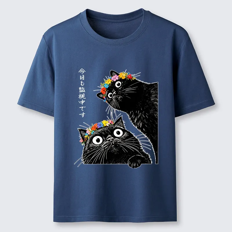 Tokyo-Tiger Flower Crown Black Cat Classic T-Shirt