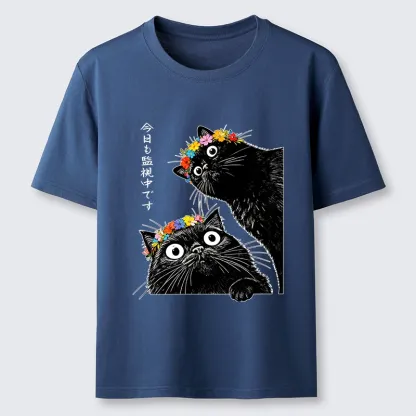 Tokyo-Tiger Flower Crown Black Cat Classic T-Shirt