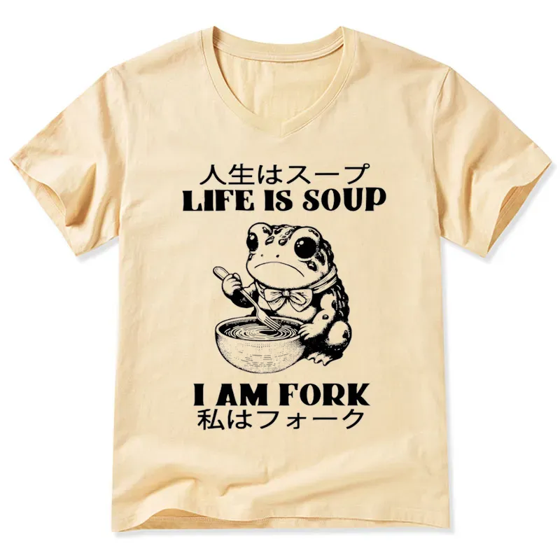 Tokyo-Tiger Life Is Soup I Am Fork V-Neck Classic T-Shirt