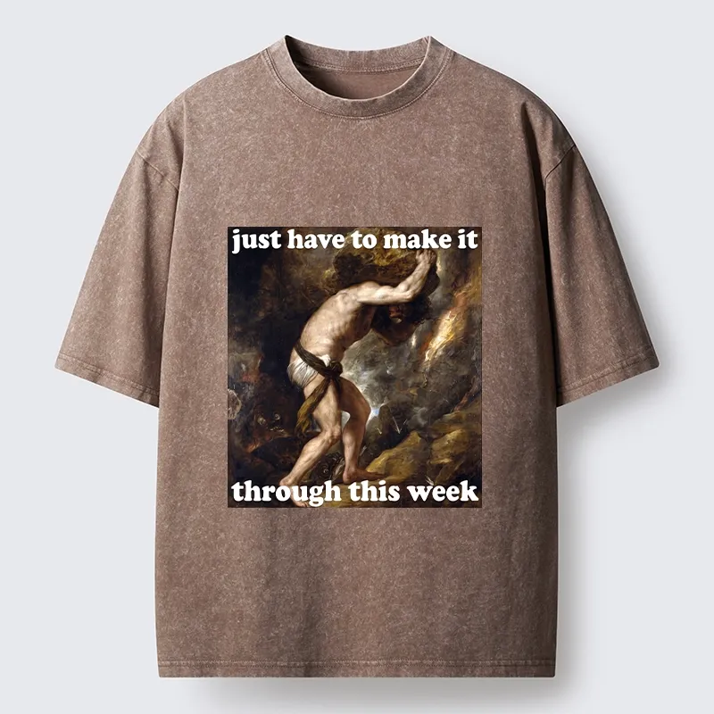 Tokyo-Tiger Sisyphus Struggles Through Busy Week Washed T-Shirt