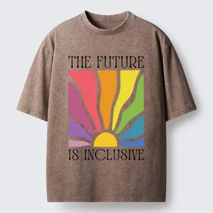 Tokyo-Tiger Radiant Rainbow Welcomes All Identities Washed T-Shirt