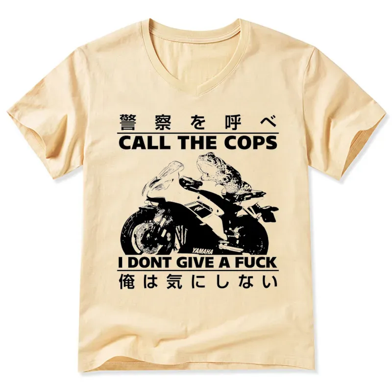 Tokyo-Tiger Funny Frog Riding A Motorcycle V-Neck Classic T-Shirt